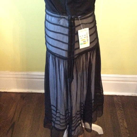 Sophia Michelle NWT Sheer Black Silk Skirt Sz 10 - Picture 3 of 13